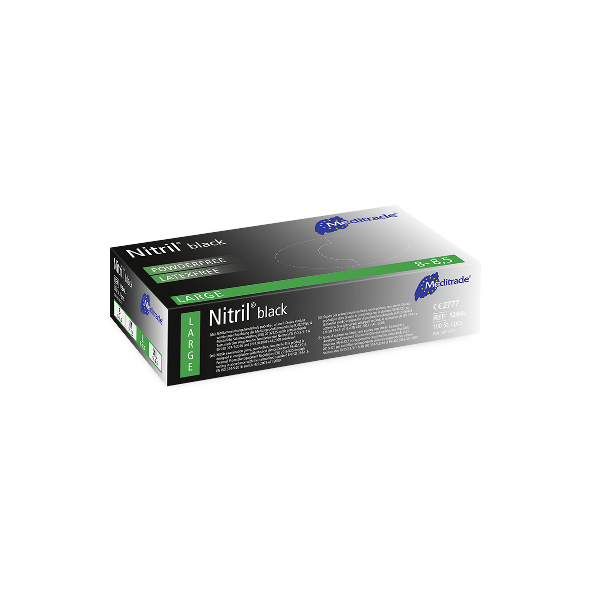 Nitril® Black, Untersuchungshandschuh Nitril, puderfrei, Schwarz, 100 Stk. (L)