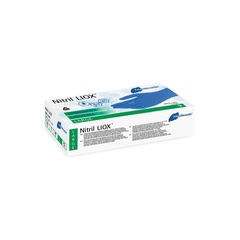Nitril® LIOX, antimikrobieller Untersuchungshandschuh aus Nitril, BLAU, puderfrei, für Allergiker geeignet (L)