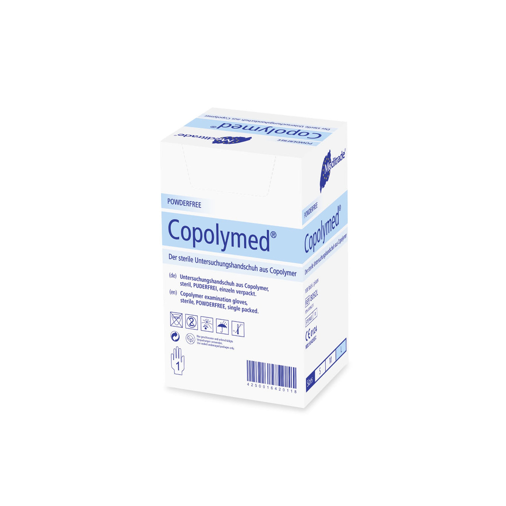 Copolymed Untersuchungshandschuh aus Copolymer, steril, 100 Stk, einzeln verpackt (L)