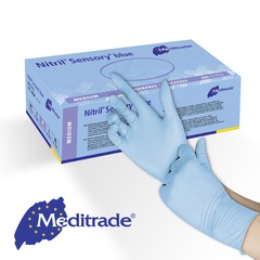 Nitril Sensory, Untersuchungshandschuh aus Nitril, puderfrei (Blau, M)
