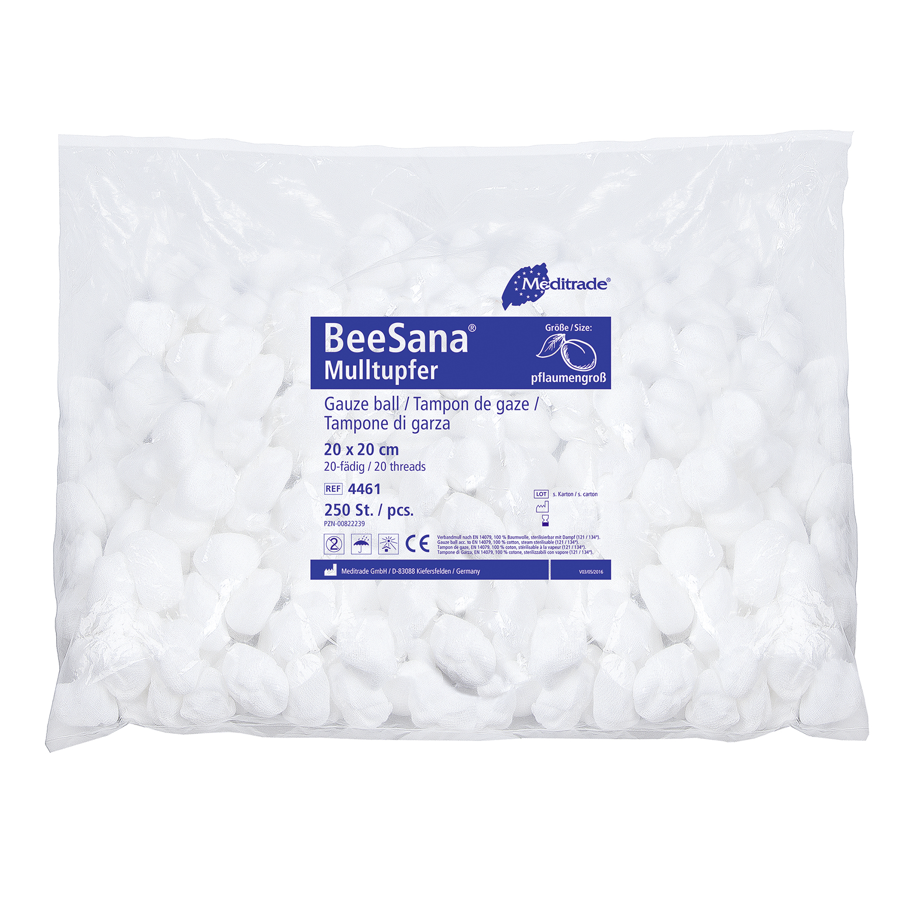 Rundtupfer BeeSana aus Verbandmull gem. EN 14079, unsteril, rund (40 mm)