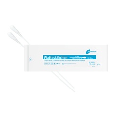 Wattestäbchen Meditrade einfach steril, 15 cm, Karton 100 x 2 Stk. (Kunststoff, grosser Kopf)
