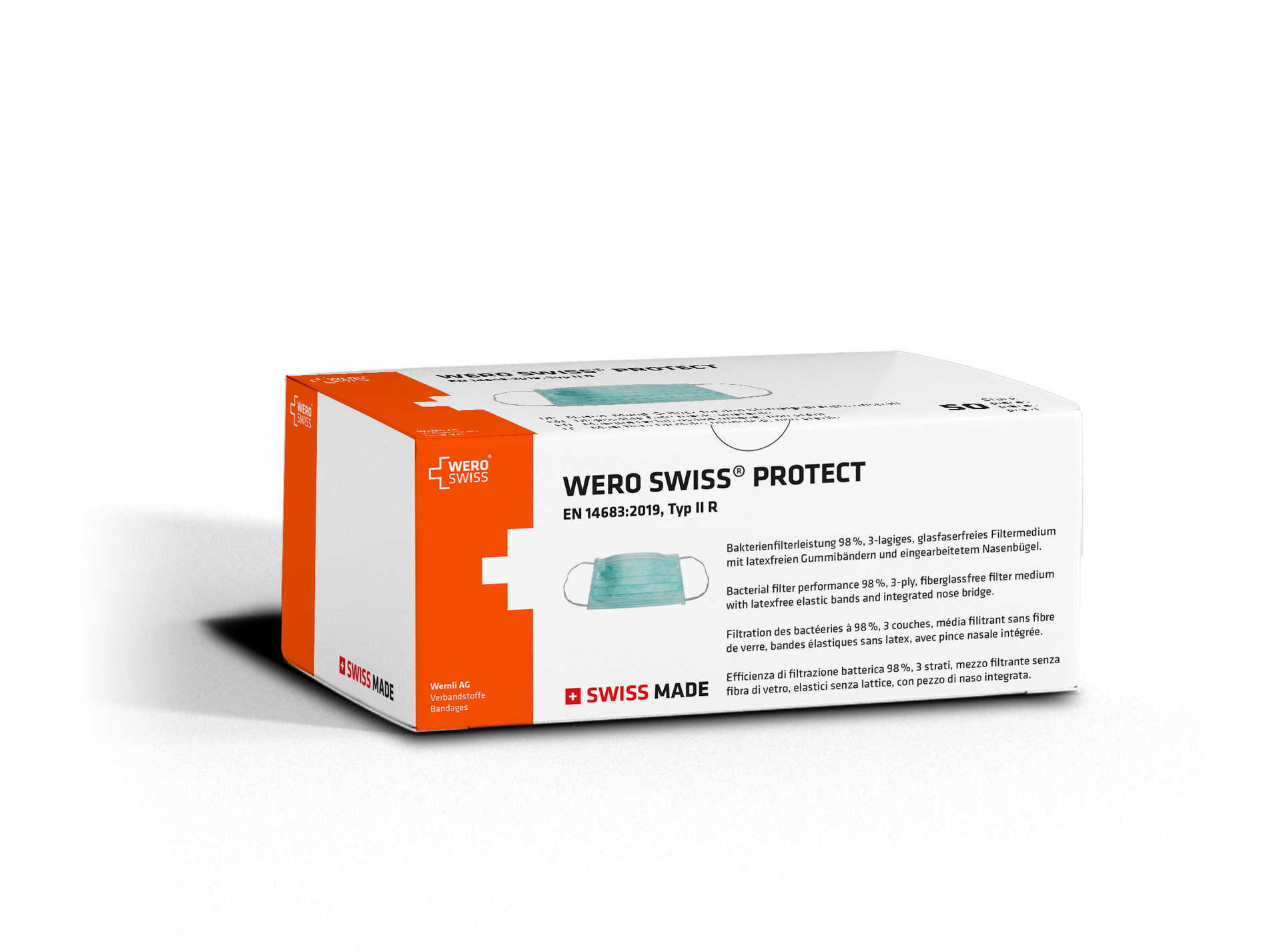 WERO SWISS© Protect Typ IIR Maske, Grün, 50 Stk. (Original)