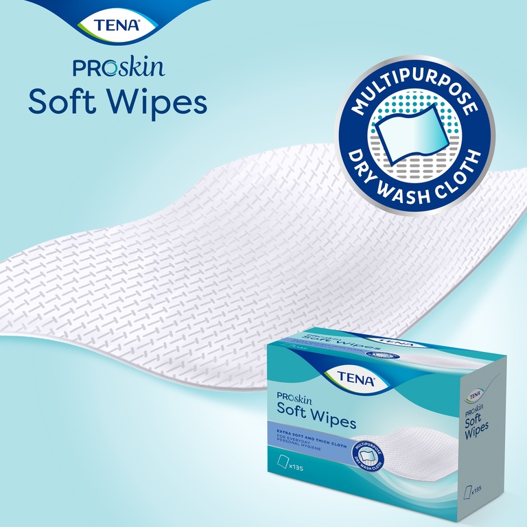 TENA Soft Wipe,  Proskin, 19 x 30 cm, 135 Stk.