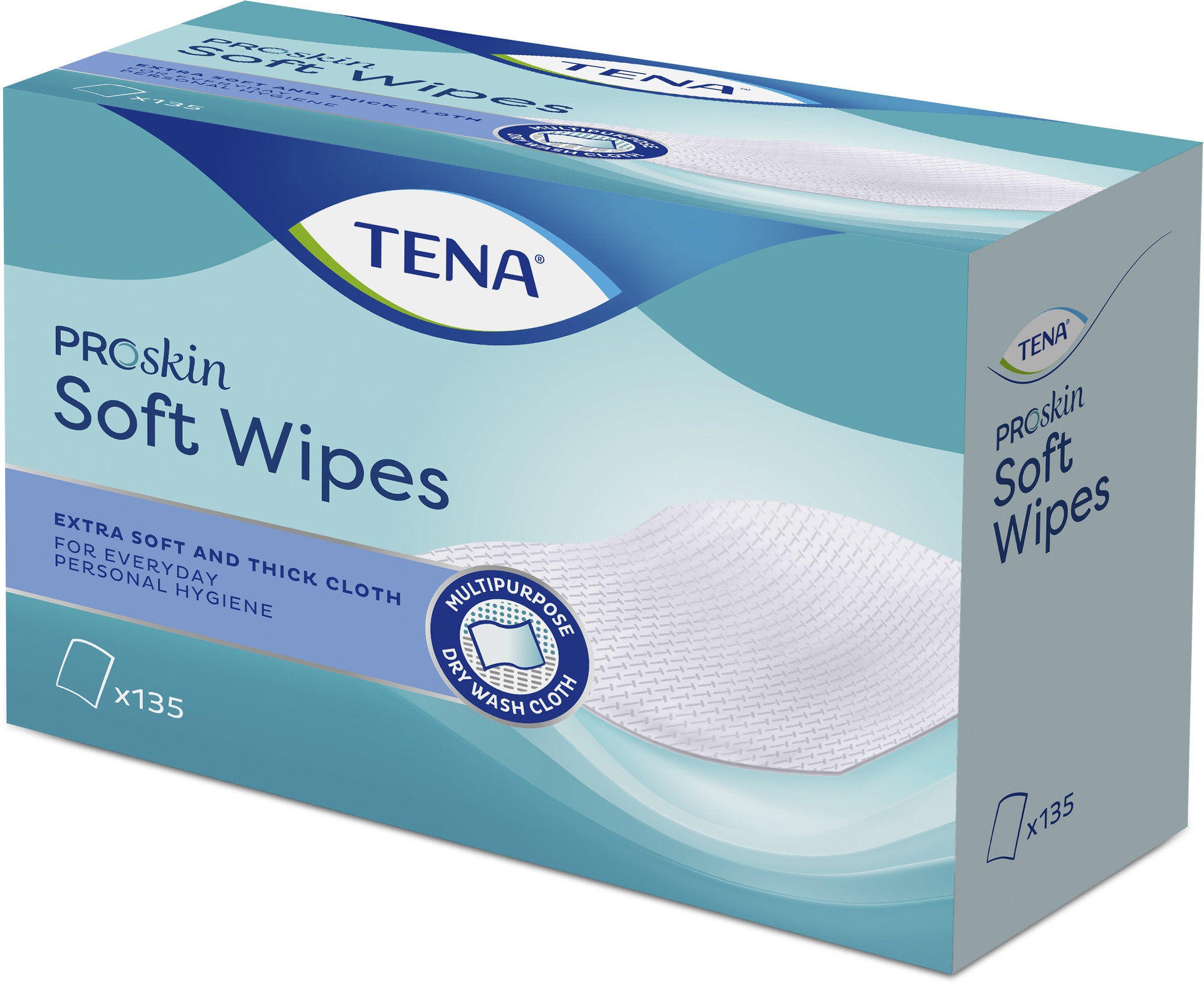 TENA Soft Wipe,  Proskin, 30 x 32 cm, 135 Stk.