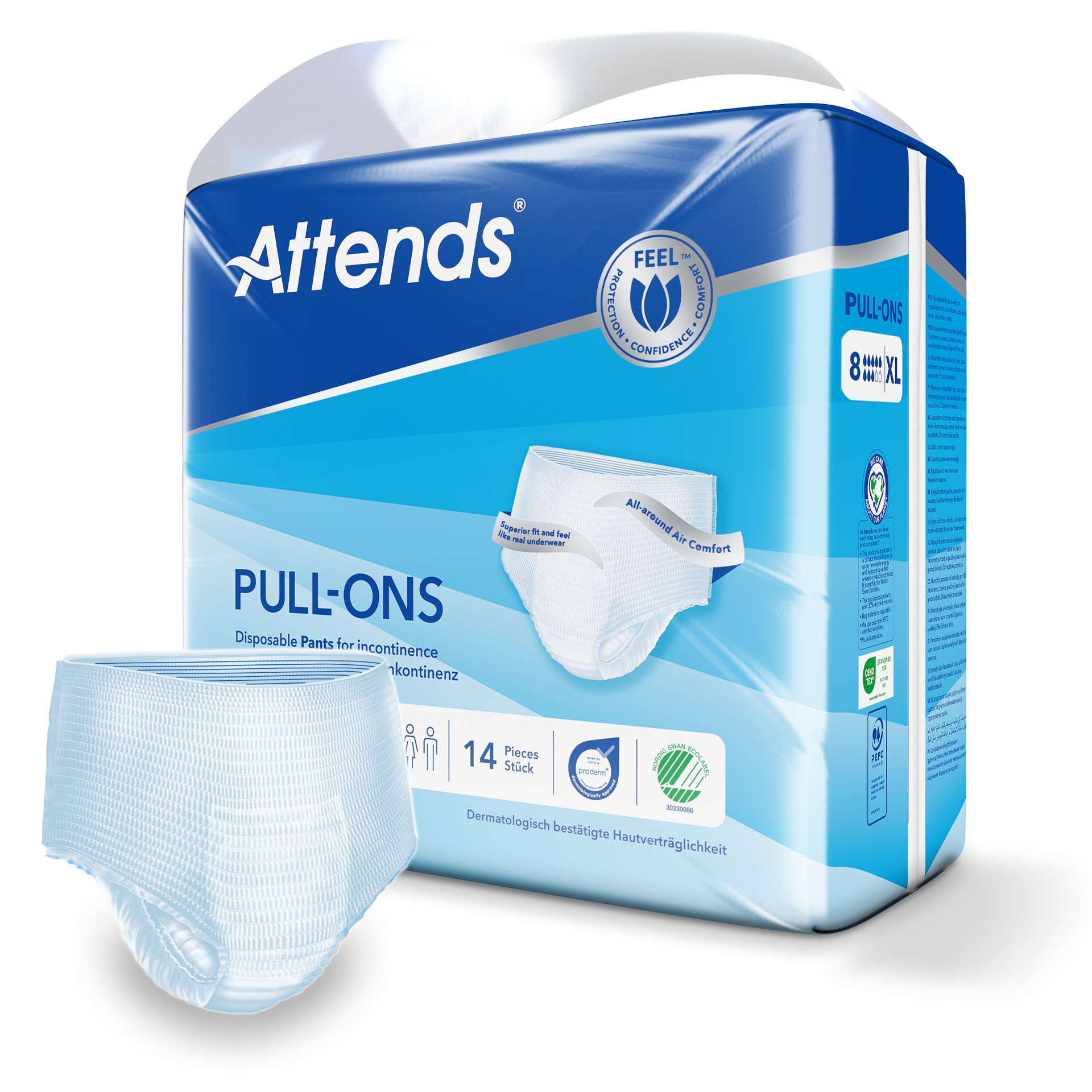 Attends Pull Ons 8 XL, 14 pezzi.