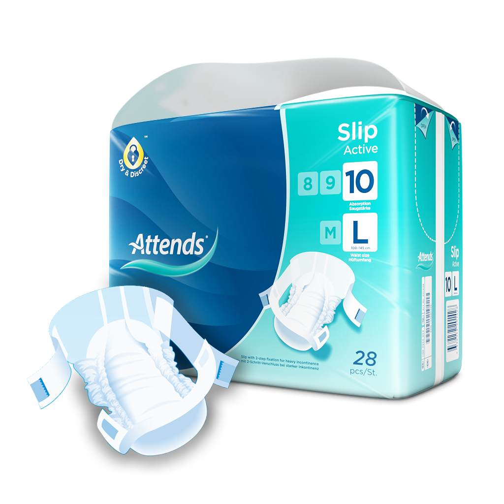 Attends Slip Active 10 L, 28 pièces