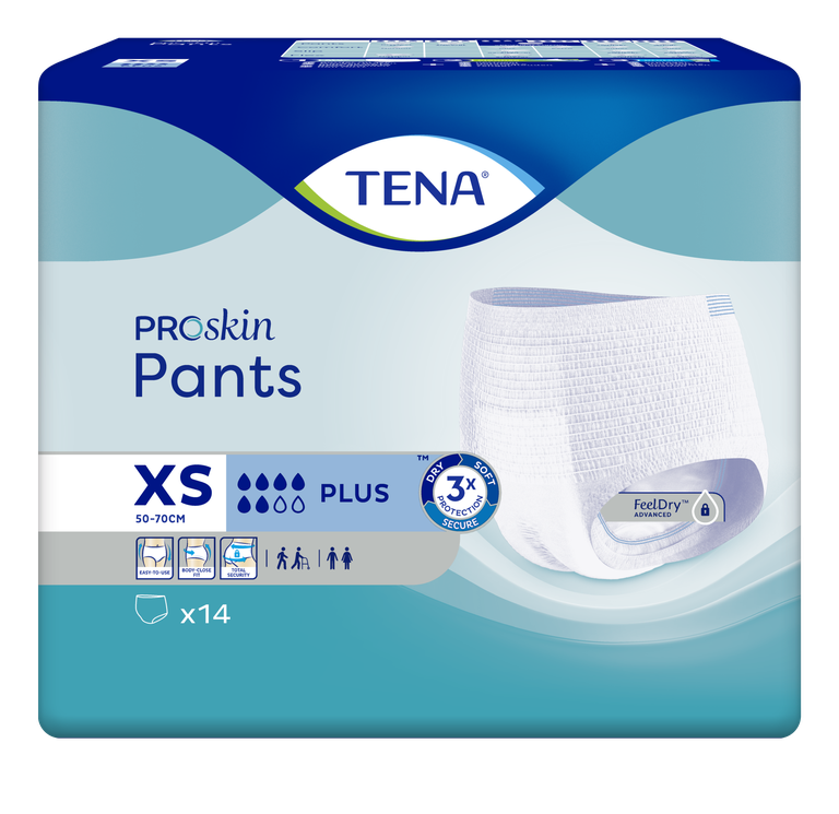 TENA Pants Plus,  Proskin, 50-70 cm,  XS, 14 Stk.