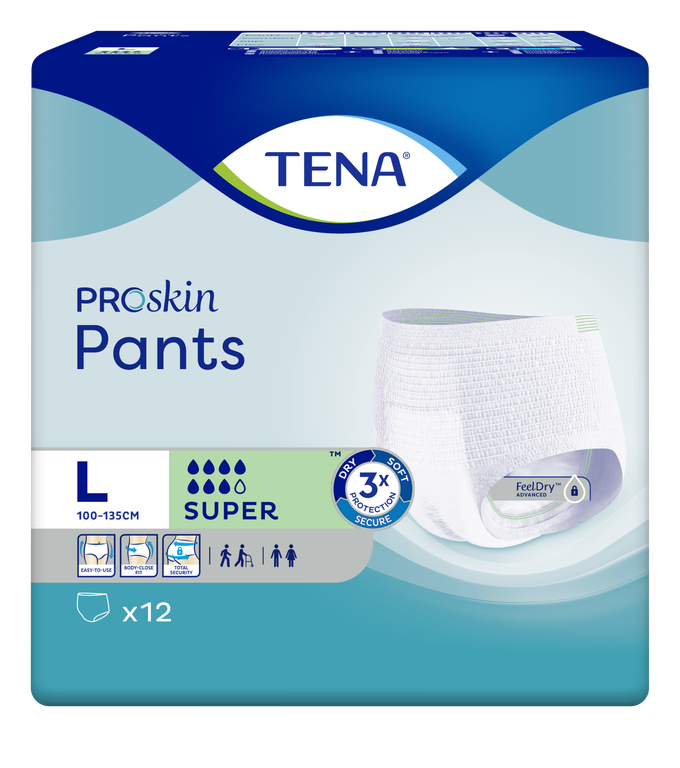 TENA Pants Super Proskin, 100-135 cm, L, 12 pcs.