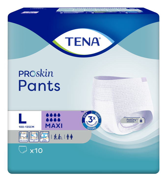 TENA Pants Maxi Proskin,  100-135 cm,  L, 10 Stk.