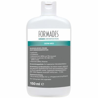 Formades Derm Gel, Händedesinfektion mit Rückfetter, Kittelflasche, 150 ml