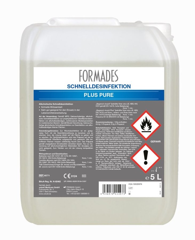 Formades Plus Pure, Flächendesinfektion,  5 L Kanister inkl. VOC