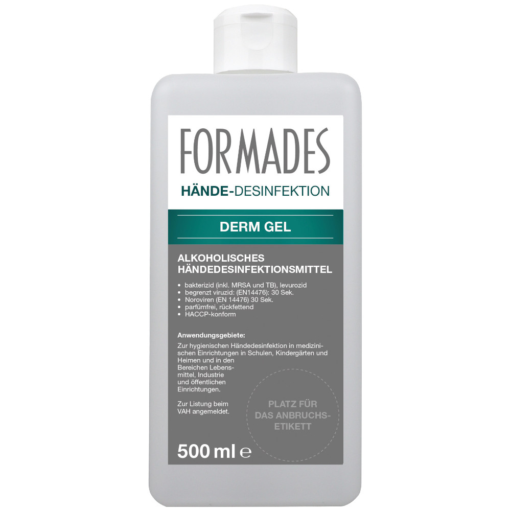 Formades Derm Gel, Händedesinfektion mit Rückfetter, 500 ml
