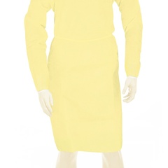 BeeSana PP/PE-Kittel 26 g, wasserabweisend, teillaminiert, Trikobündchen, gelb, 10 Stk.