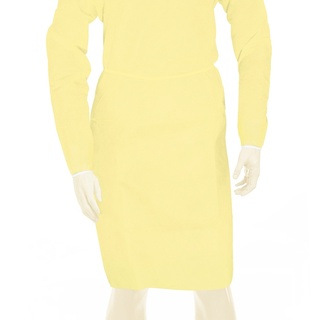 BeeSana PP/PE-Kittel 26 g, wasserabweisend, teillaminiert, Trikobündchen, gelb, 10 Stk.
