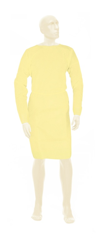 BeeSana PP/PE-Kittel 26 g, wasserabweisend, teillaminiert, Trikobündchen, gelb, 10 Stk.