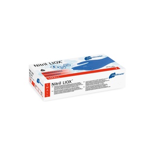 Nitril® LIOX, antimicrobial examination glove made of nitrile, BLUE, powder-free, Small (6-6.5), 200 pcs., approved for allergy sufferers
