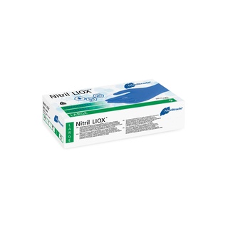 Nitril® LIOX, antimikrobieller Untersuchungshandschuh aus Nitril, BLAU, puderfrei, Large (8,0-8,5), 200 Stk. für Allergiker geeinigt