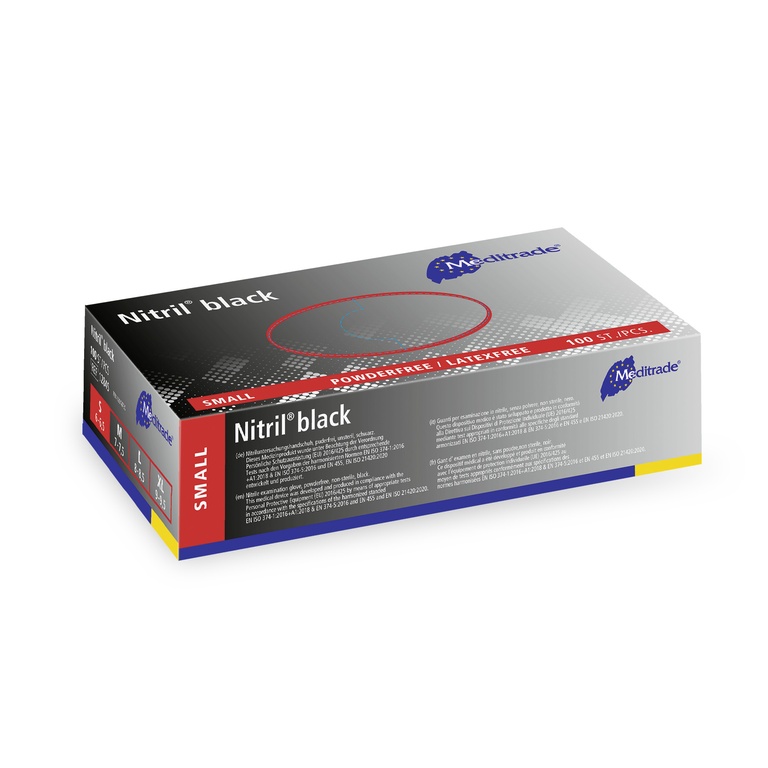 Nitril® Black, Untersuchungshandschuh Nitril, puderfrei, Schwarz, 100 Stk. (S)