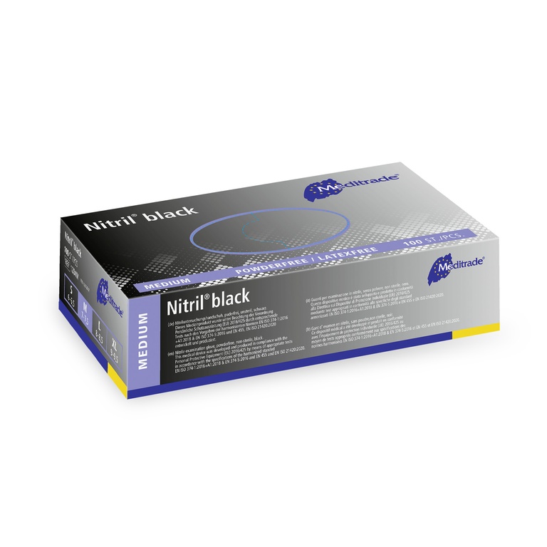 Nitril® Black, Untersuchungshandschuh Nitril, puderfrei, Schwarz, 100 Stk. (M)