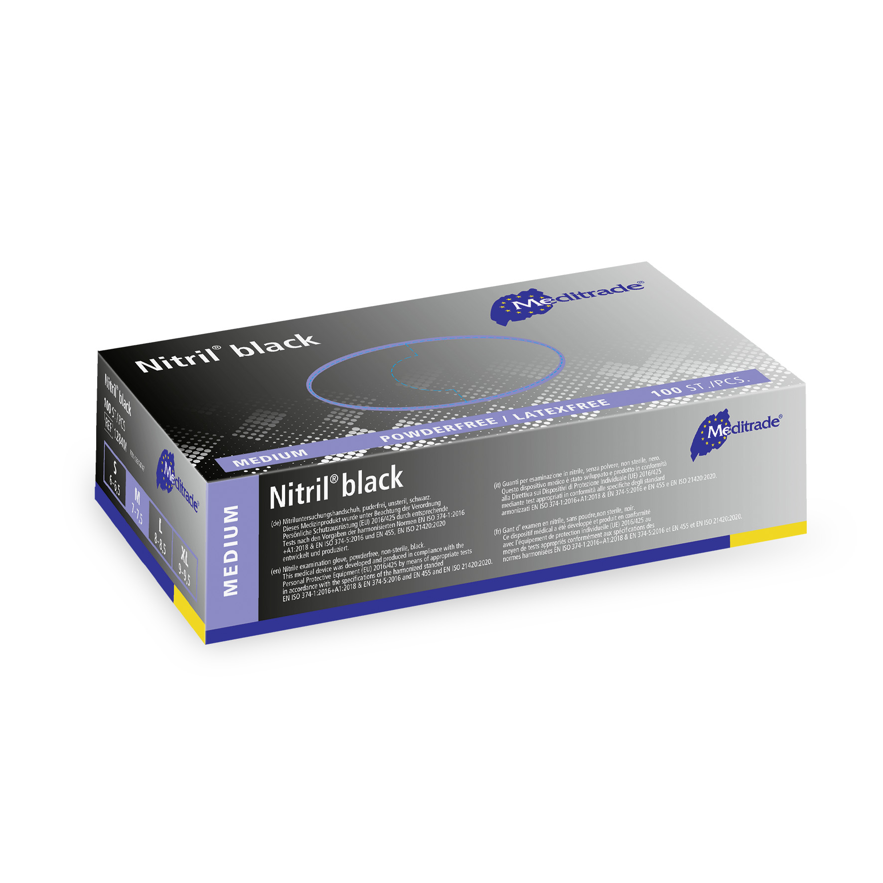 Nitril® Black, Untersuchungshandschuh Nitril, puderfrei, Schwarz, 100 Stk. (M)