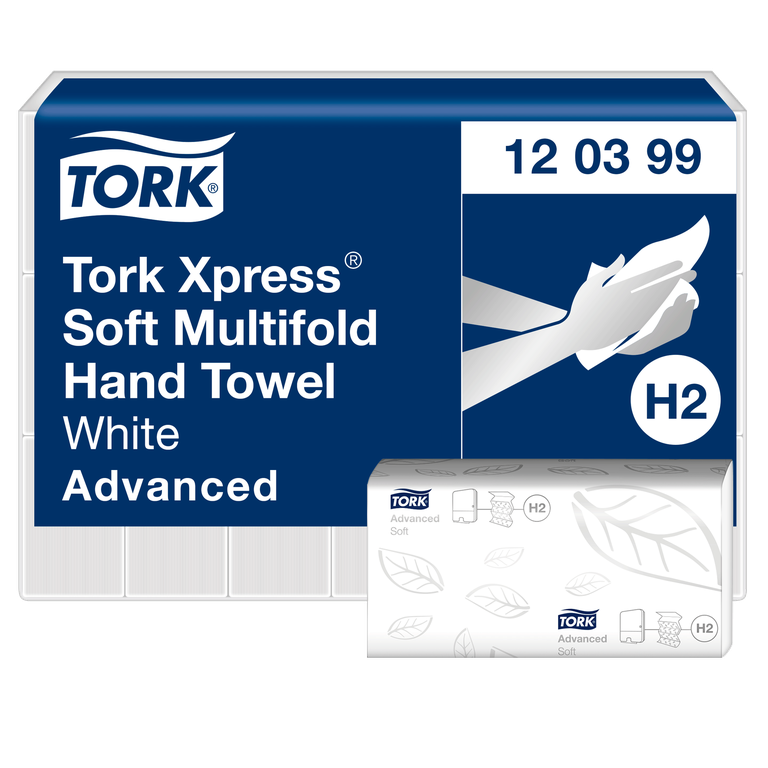 Asciugamani Tork Xpress® Multifold, Advanced, 2 strati, bianco (21.2 x 34 cm)