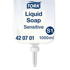 Tork, extra-milde Flüssigseife, 420701, Premium, parfumfrei, 1 L pro Flasche, S1, 1l