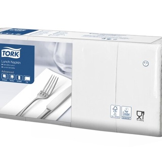 Tork Servietten, gefalzt (1/8-Falz, 33 x 33 cm, 2-lagig, weiss)