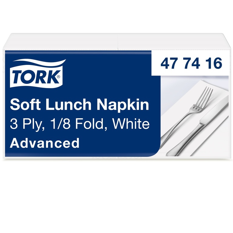 Tork Servietten, gefalzt (1/8-Falz, 33 x 33 cm, 3-lagig, weiss)