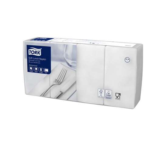 Tork Servietten, gefalzt (1/8-Falz, 33 x 33 cm, 3-lagig, weiss)