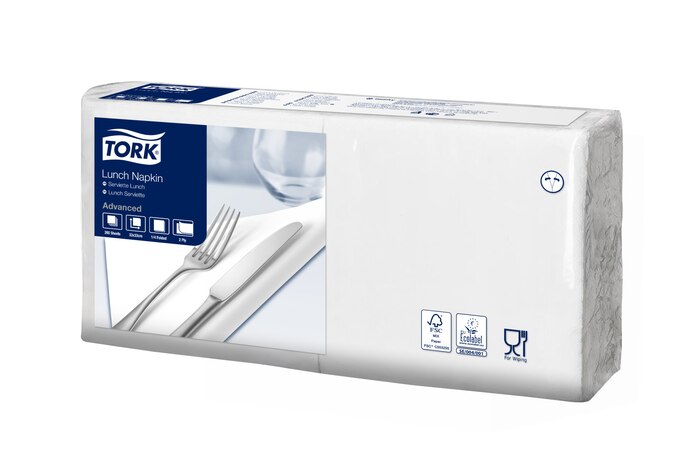 Tork, 1/4-Falz, 33x33 cm, 2lg, Servietten, Weiss, 477416, 200 Stk.