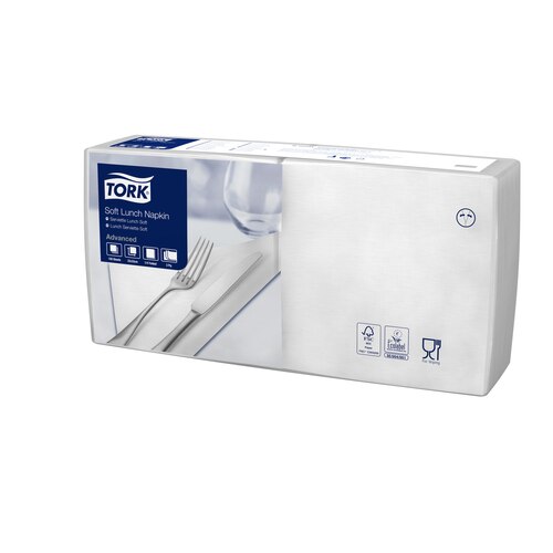 Tork Servietten, gefalzt (1/4-Falz, 33 x 33 cm, 3-lagig, weiss)