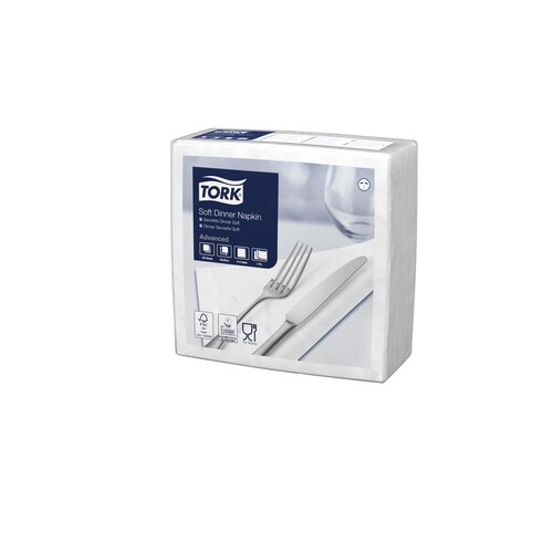 Tork Servietten, gefalzt (1/4-Falz, 39 x 39 cm, 3-lagig, weiss)