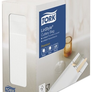 Tork, Bestecktaschen LinStyle, 509600 , 40x39 cm, Premium, 1lg, weiss, 12 x 50 Stk.