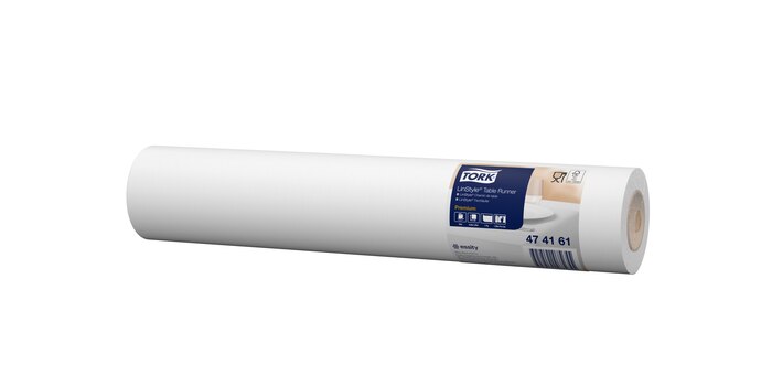 Tork Tischläufer einfarbig, Premium, 120 x 40 cm, alle 120 cm perforiert, 4 x 20 Stk. (Weiss)