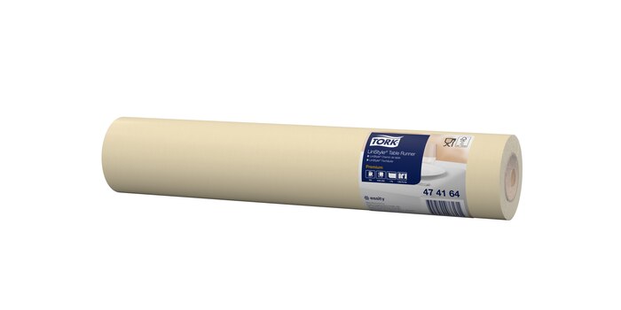 Tork Tischläufer einfarbig, Premium, 120 x 40 cm, alle 120 cm perforiert, 4 x 20 Stk. (Creme)