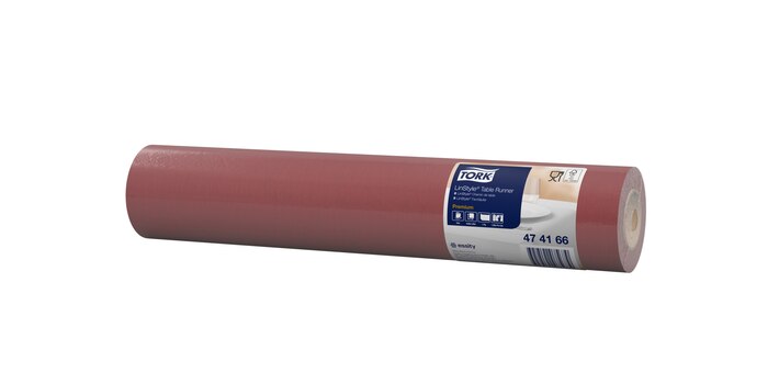 Tork Tischläufer einfarbig, Premium, 120 x 40 cm, alle 120 cm perforiert, 4 x 20 Stk. (Bordeauxrot)