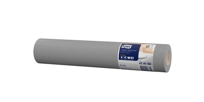 Tork Tischläufer einfarbig, Premium, 120 x 40 cm, alle 120 cm perforiert, 4 x 20 Stk. (Grau)