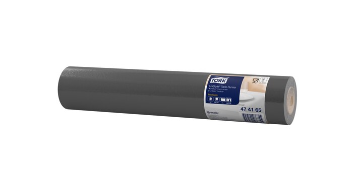Tork Tischläufer einfarbig, Premium, 120 x 40 cm, alle 120 cm perforiert, 4 x 20 Stk. (Schwarz)