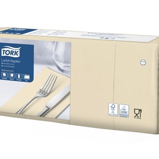 Tork Servietten, gefalzt (1/8-Falz, 33 x 33 cm, 2-lagig, sand)