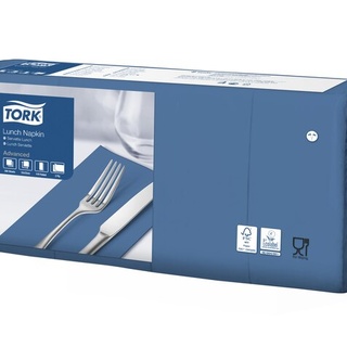Tork Servietten, gefalzt (1/8-Falz, 33 x 33 cm, 2-lagig, dunkelblau)