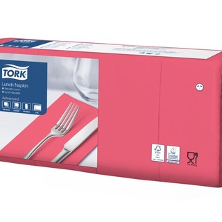 Tork Servietten, gefalzt (1/8-Falz, 33 x 33 cm, 2-lagig, rot)