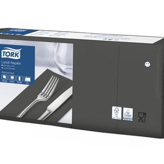 Tork Servietten, gefalzt (1/8-Falz, 33 x 33 cm, 2-lagig, schwarz)
