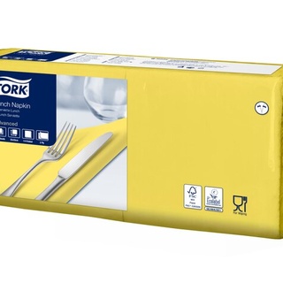 Tork Servietten, gefalzt (1/4-Falz, 33 x 33 cm, 2-lagig, gelb)