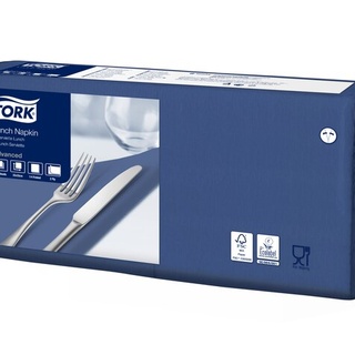 Tork Servietten, gefalzt (1/4-Falz, 33 x 33 cm, 2-lagig, dunkelblau)