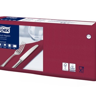 Tork Servietten, gefalzt (1/4-Falz, 33 x 33 cm, 2-lagig, bordeauxrot)