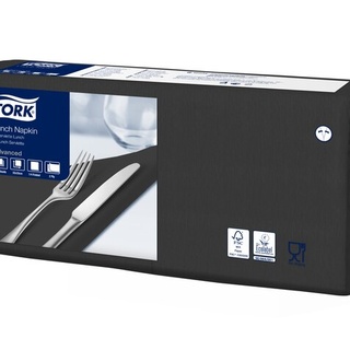 Tork Servietten, gefalzt (1/4-Falz, 33 x 33 cm, 2-lagig, schwarz)
