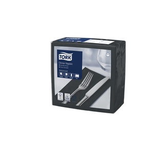 Tork Servietten, gefalzt (1/8-Kopffalz, 39 x 39 cm, 2-lagig, schwarz)