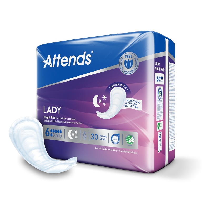 Attends Lady Night Pad 6, 30 Stk.