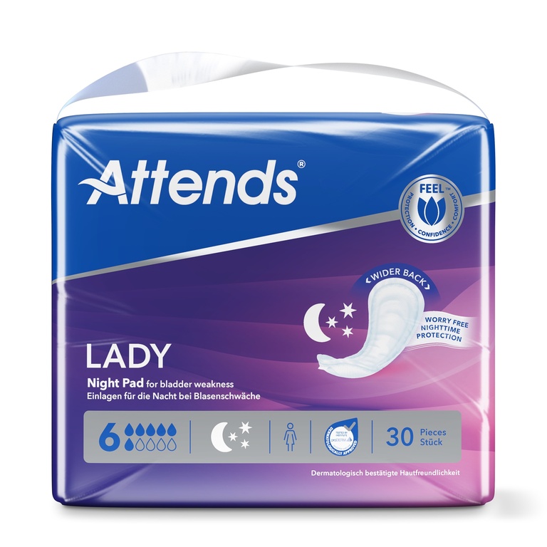 Attends Lady Night Pad 6, 30 pièces